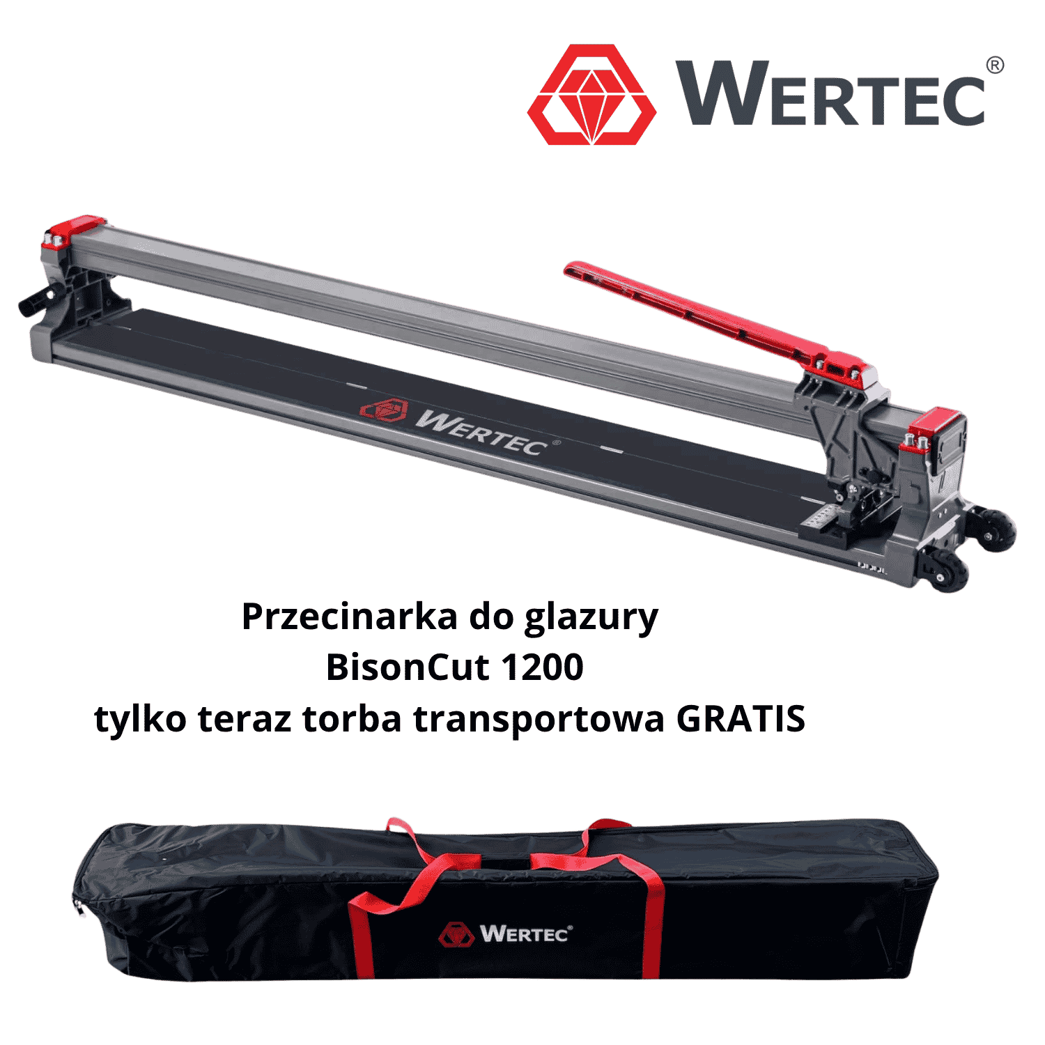 Przecinarka do cięcia glazury BisonCut 1200mm + torba WERTEC