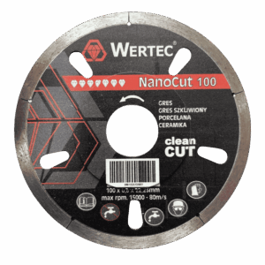 Tarcza diamentowa 100x0,8x22,23mm NanoCUT CleanCUT WERTEC