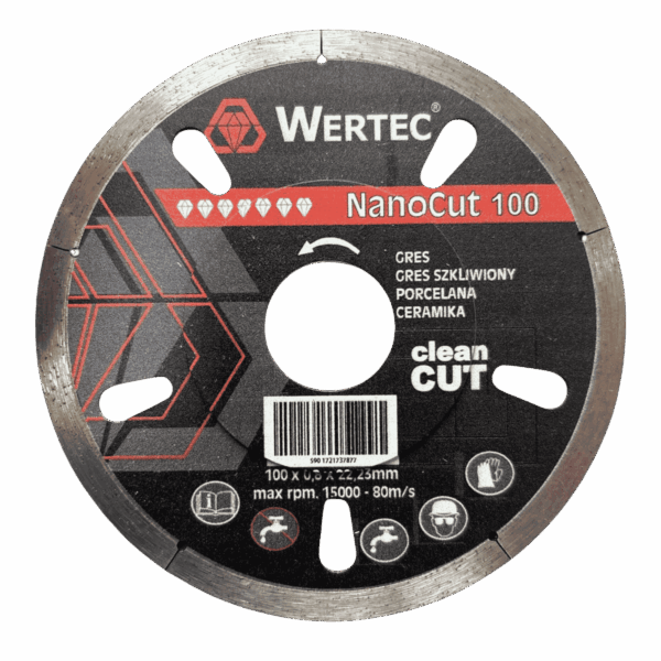 Tarcza diamentowa 100x0,8x22,23mm NanoCUT CleanCUT WERTEC