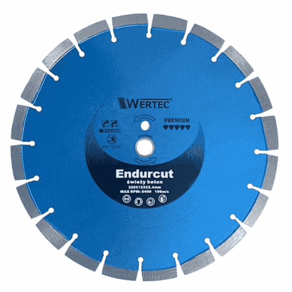 Tarcza diamentowa ENDURCUT 350x15x25,4mm świeży be