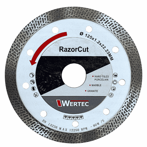 Tarcze diamentowa RAZORCUT 125x22,23 WERTEC - RAZO
