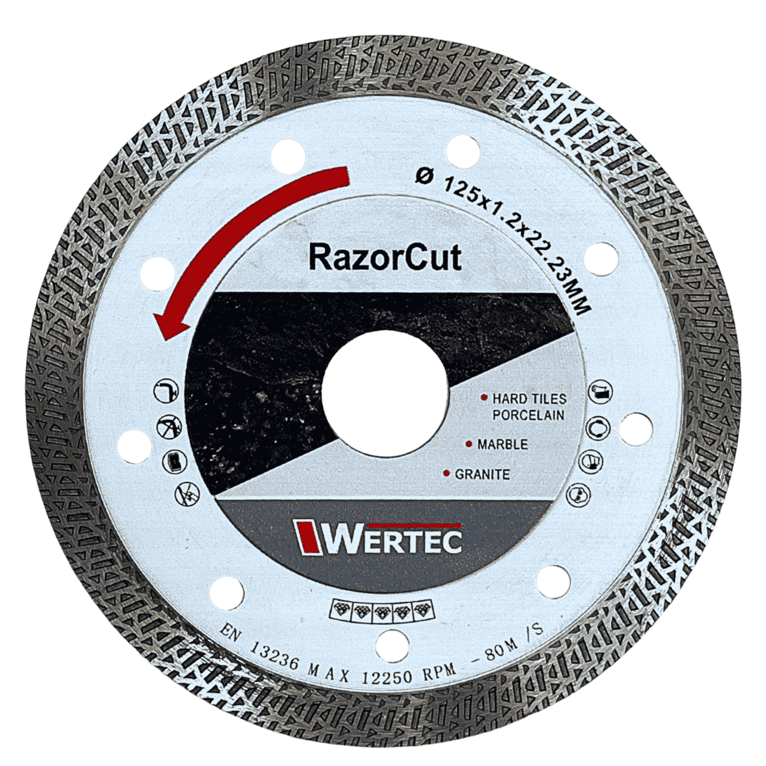 Tarcze diamentowa RAZORCUT 125x22,23 WERTEC - RAZO