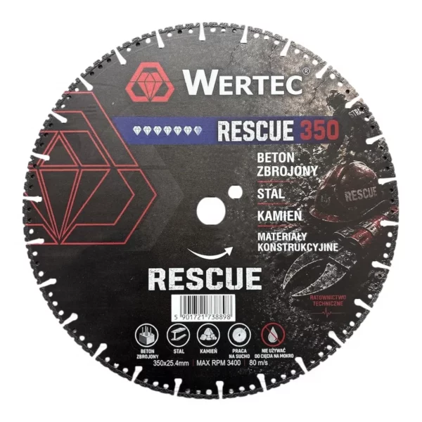 Tarcza diamentowa 350x25,4  RATOWNICZA - RESCUE350