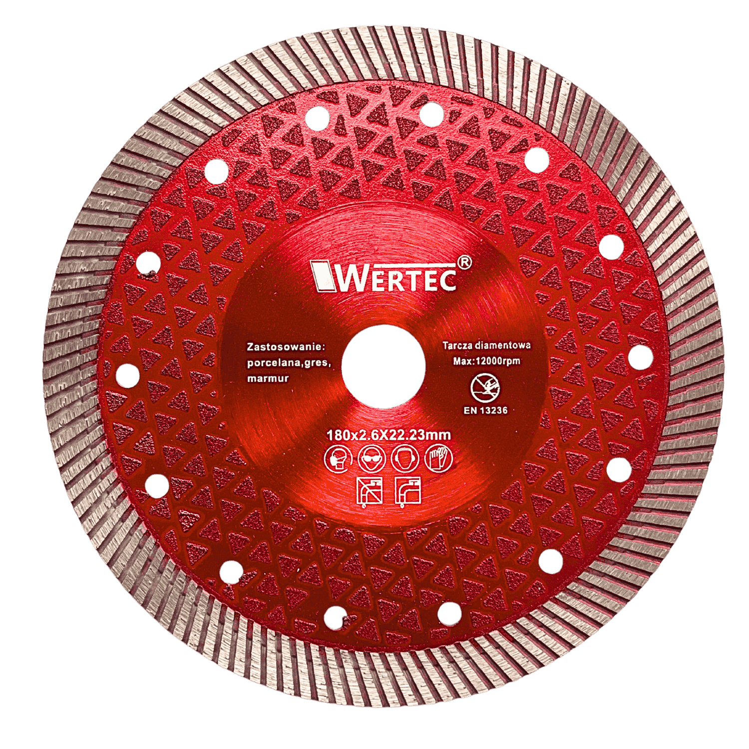 Tarcza diamentowa 180x2,6x22,23 turbo na mokro - W