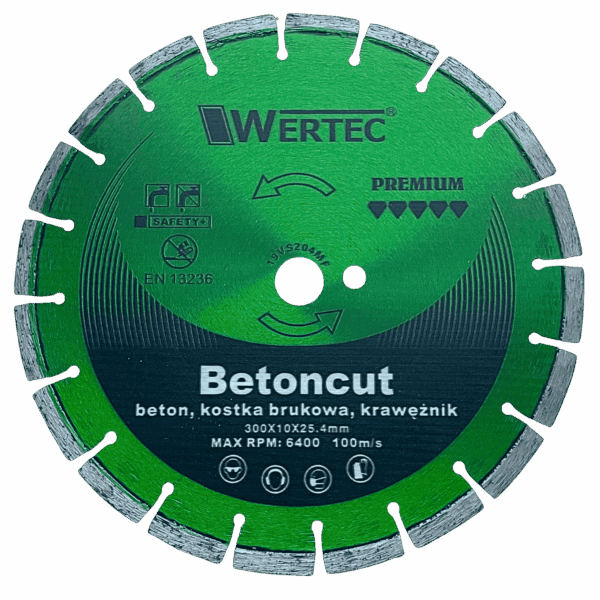 Tarcza Diamentowa 300x10x25,4 segment GREEN WERTEC