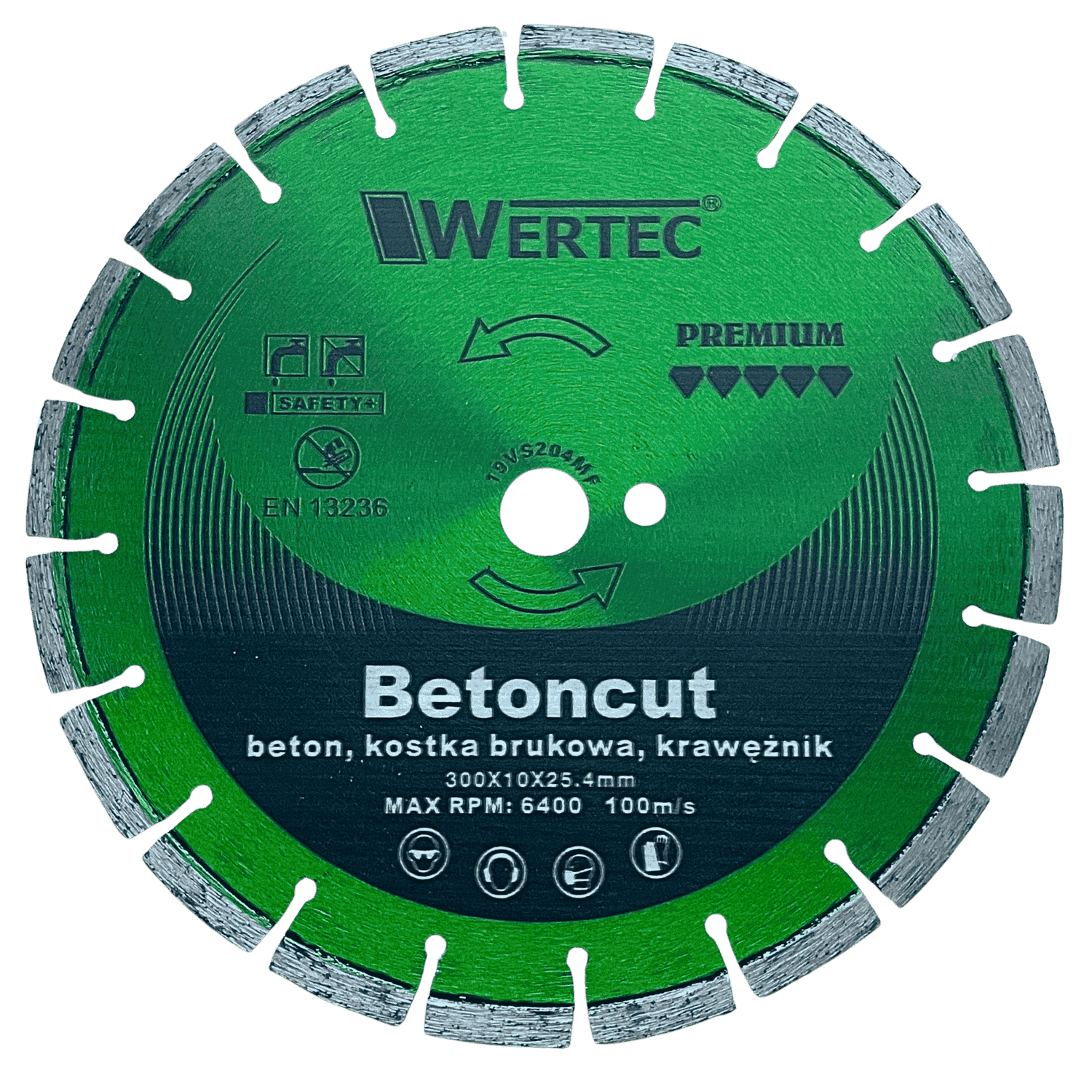 Tarcza Diamentowa 300x10x25,4 segment GREEN WERTEC