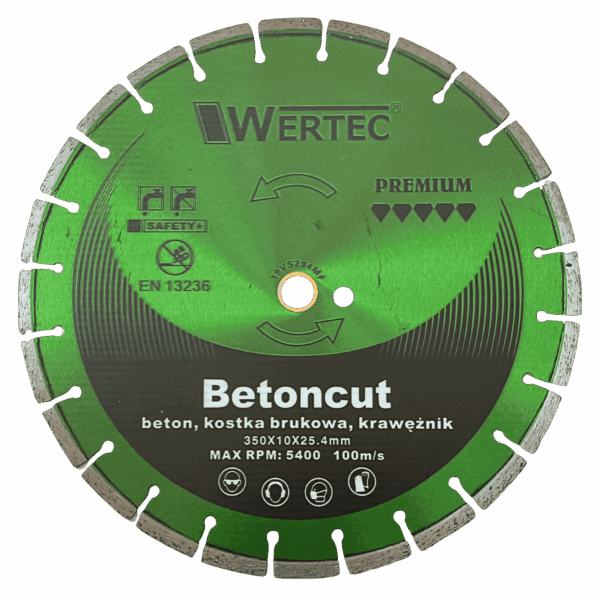 Tarcza Diamentowa 350x10x25,4 segment GREEN WERTEC