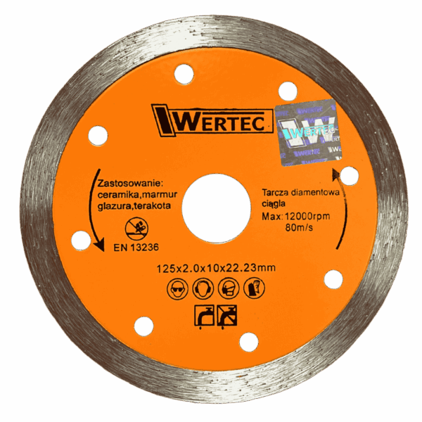 TARCZA DIAMENTOWA CIĄGŁA 125 MM WERTEC - WTDC125