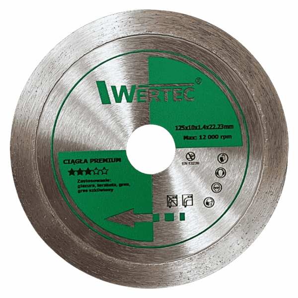 TARCZA DIAMENTOWA CIĄGŁA 125 MM PREMIUM WERTEC - W