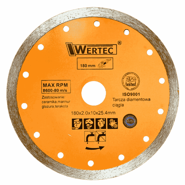 TARCZA DIAMENTOWA CIĄGŁA 180 MM WERTEC - WTDC180