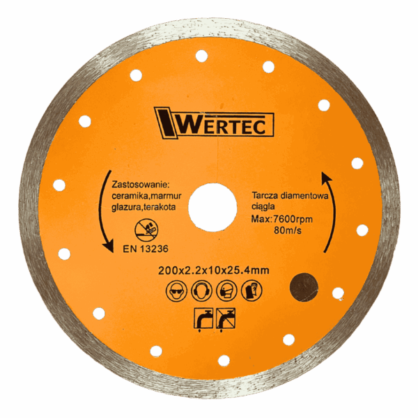 TARCZA DIAMENTOWA CIĄGŁA 200 MM WERTEC - WTDC200