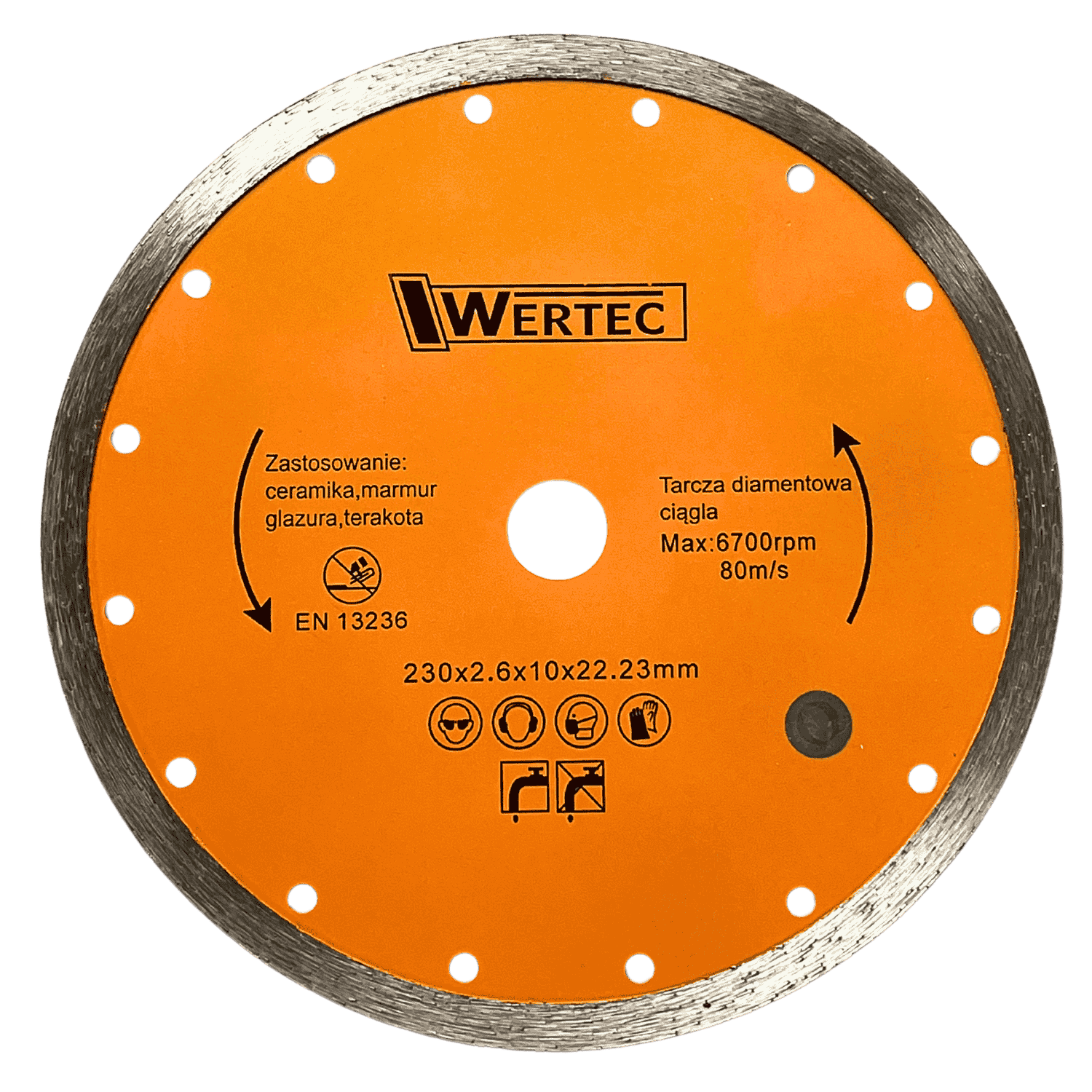 TARCZA DIAMENTOWA CIĄGŁA 230X22,23 MM WERTEC - WTD