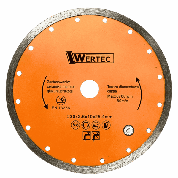 TARCZA DIAMENTOWA CIĄGŁA 230X25,4 MM WERTEC - WTDC