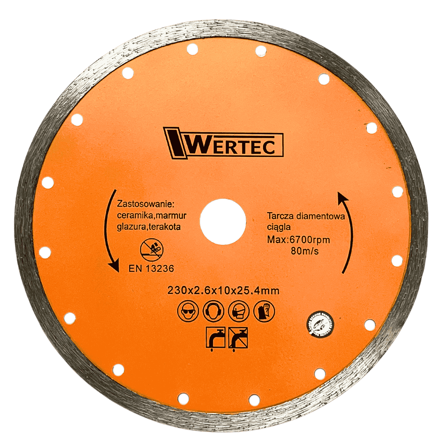 TARCZA DIAMENTOWA CIĄGŁA 230X25,4 MM WERTEC - WTDC