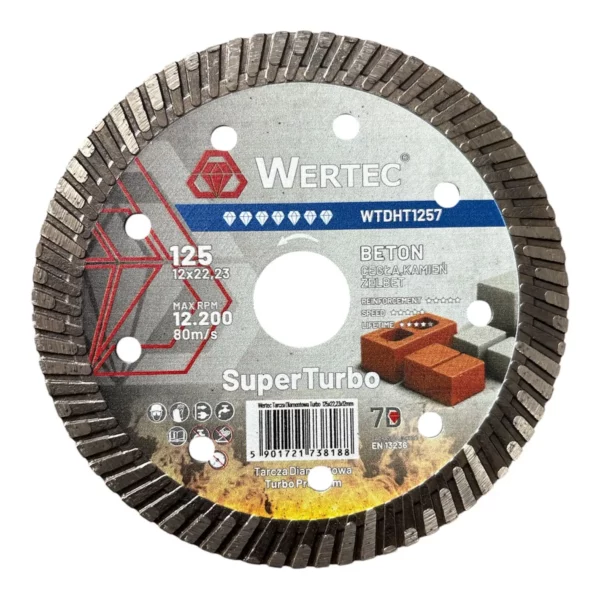 Tarcza diamentowa 125x22.23xH12 SuperTurbo WTDHT1257