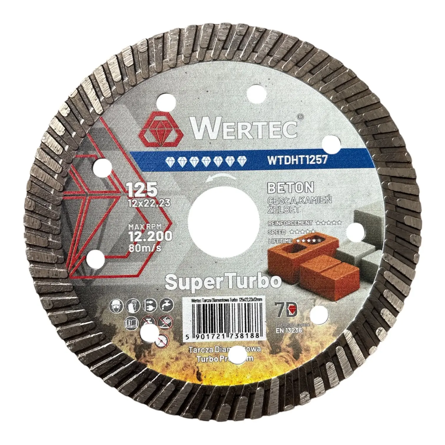Tarcza diamentowa 125x22.23xH12 SuperTurbo WTDHT1257
