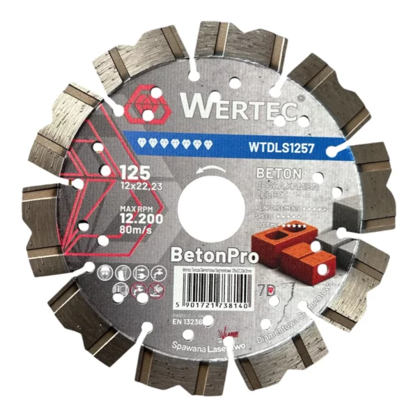 Tarcza diamentowa 125x22.23xH12 Laser BetonPro WTDLS1257