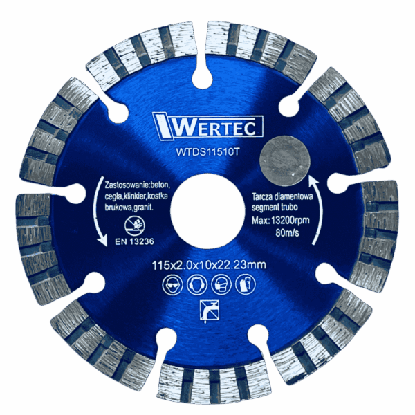 TARCZA DIAMENTOWA SEGMENT. TURBO 115X10MM WERTEC -