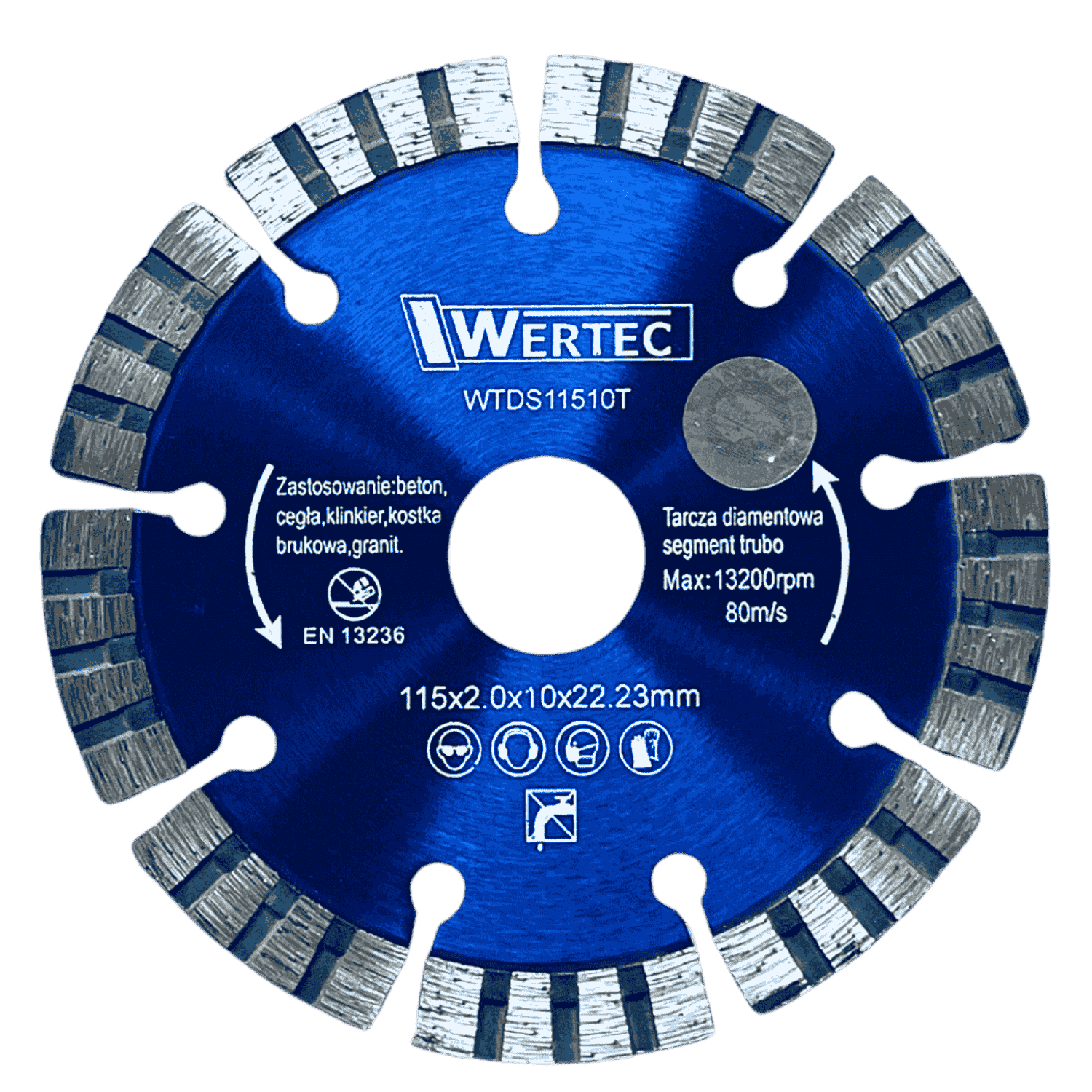 TARCZA DIAMENTOWA SEGMENT. TURBO 115X10MM WERTEC -