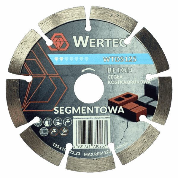 TARCZA DIAMENTOWA SEGMENT. 125 MM WERTEC - WTDS125