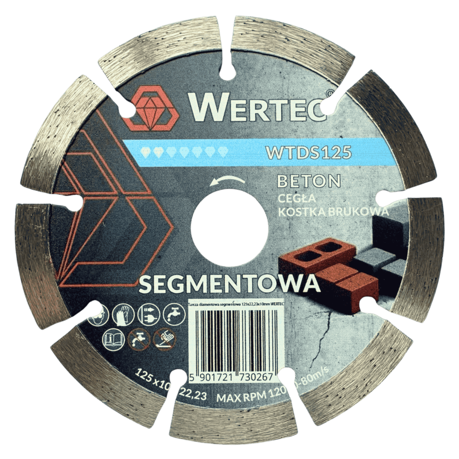 TARCZA DIAMENTOWA SEGMENT. 125 MM WERTEC - WTDS125