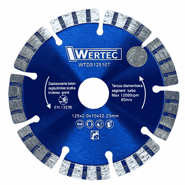 TARCZA DIAMENTOWA SEGMENT. TURBO 125X10MM WERTEC -