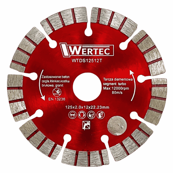 TARCZA DIAMENTOWA SEGMENT TURBO 125X12MM WERTEC -