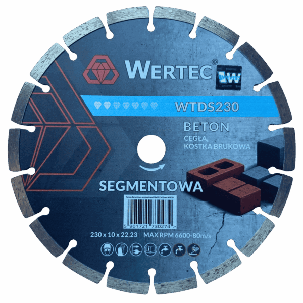 TARCZA DIAMENTOWA SEGMENT. 230 MM WERTEC - WTDS230