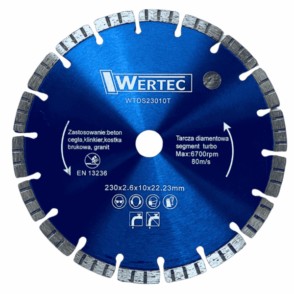 TARCZA DIAMENTOWA SEGMENT.TURBO 230X10MM WERTEC -
