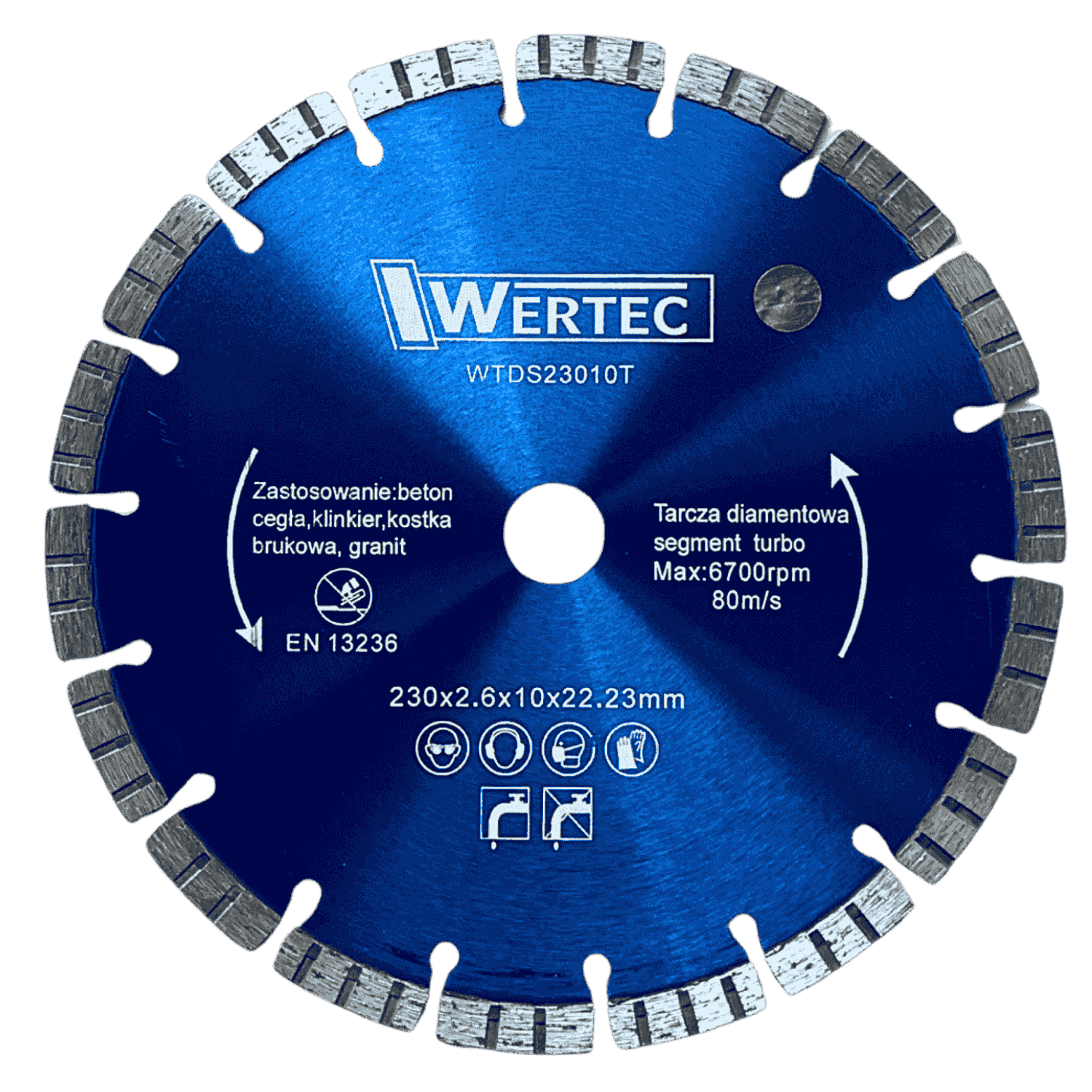 TARCZA DIAMENTOWA SEGMENT.TURBO 230X10MM WERTEC -