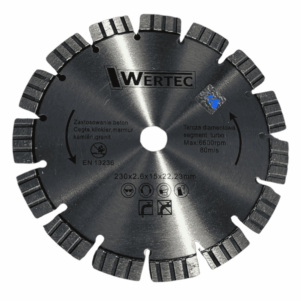 TARCZA DIAMENTOWA SEGMENT. TURBO 230X15MM WERTEC -