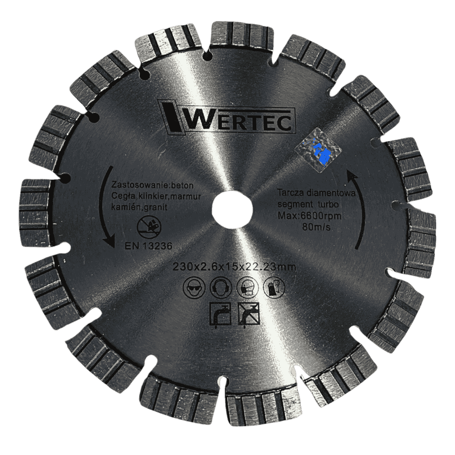 TARCZA DIAMENTOWA SEGMENT. TURBO 230X15MM WERTEC -