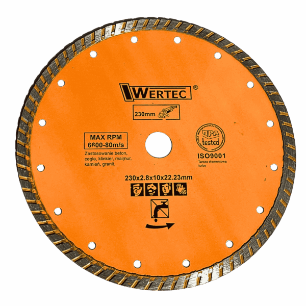 TARCZA DIAMENTOWA TURBO 230 MM WERTEC - WTDT230