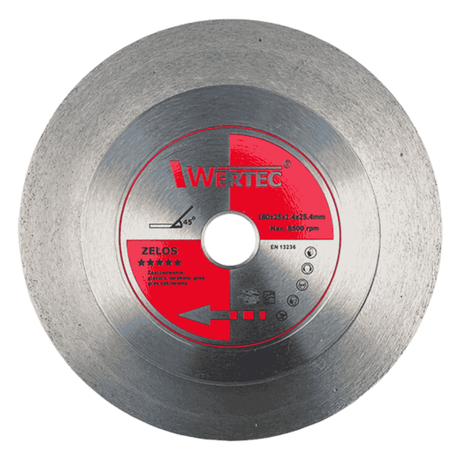 Tarcza diamentowa 180x25,4/22,23x1,4x25mm ZELOS -