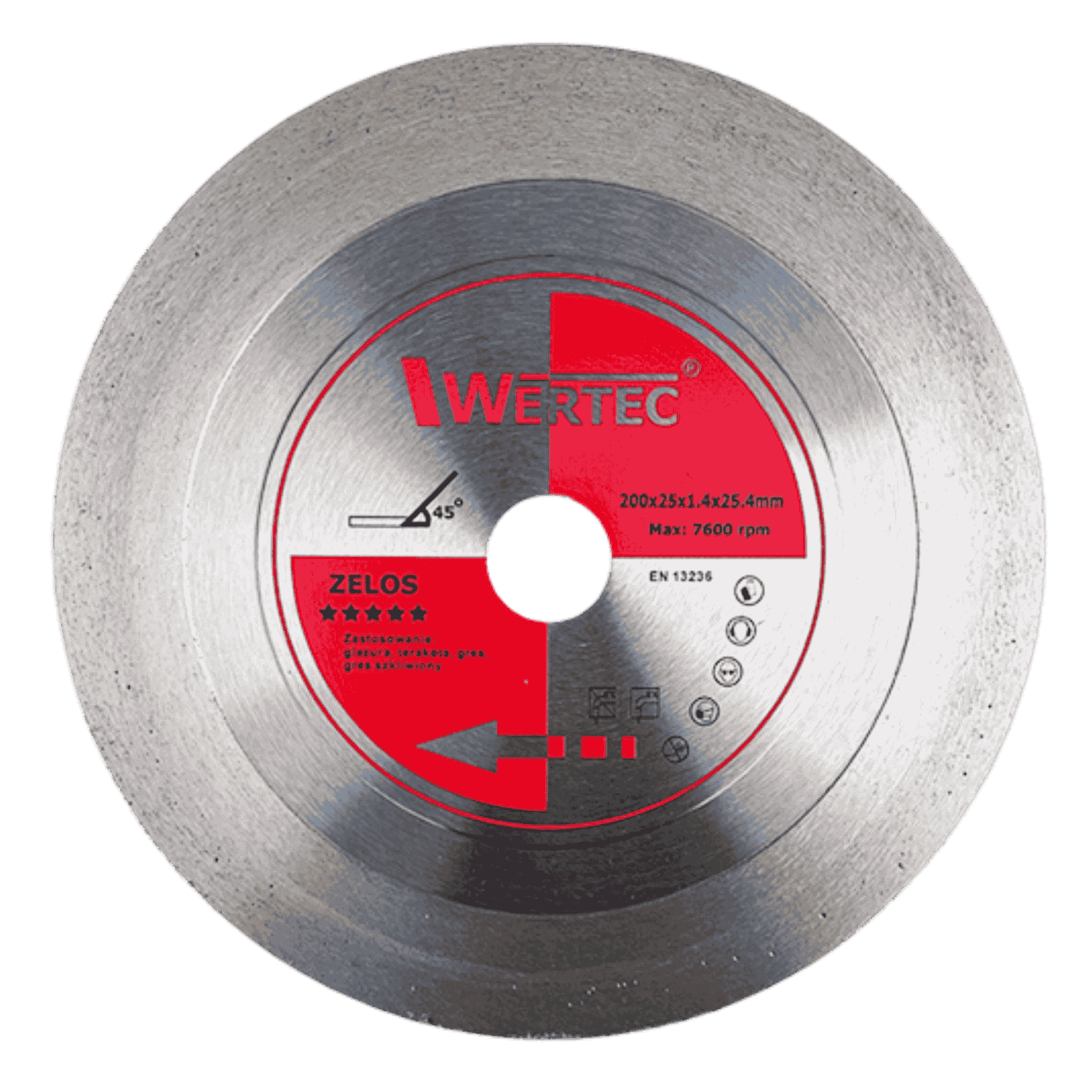 Tarcza diamentowa 200x25,4x1,4x25mm ZELOS - ZELOS2