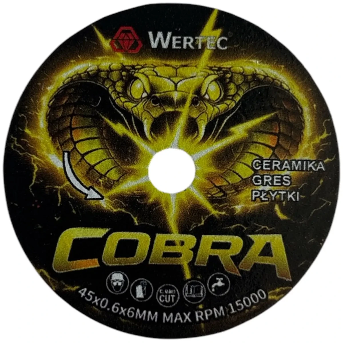 Tarcza diamentowa do gresu i spieków 45x0,6x6mm COBRA45 WERTEC NANOCUT45