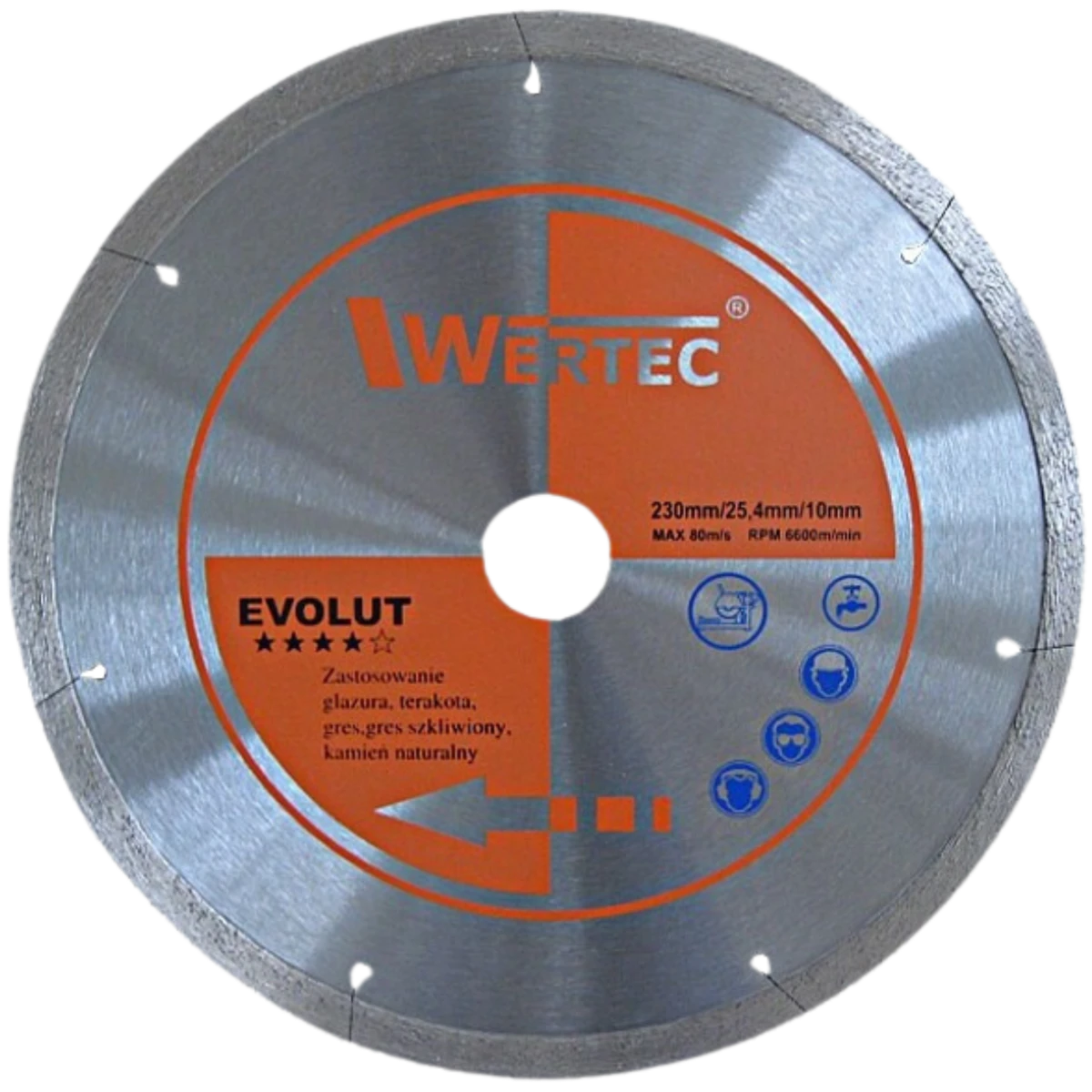 Tarcza diamentowa ciągła do płytek i gresu EVOLUT 230 x 2,0 x 22,23 mm WERTEC