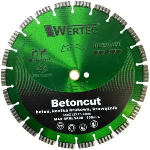 Tarcza diamentowa do betonu i kostki brukowej 350x12x25,4 segment T BETONCUT WERTEC