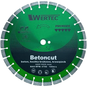 Tarcza diamentowa do betonu i kostki brukowej 400x15x25,4 segment BETONCUT WERTEC