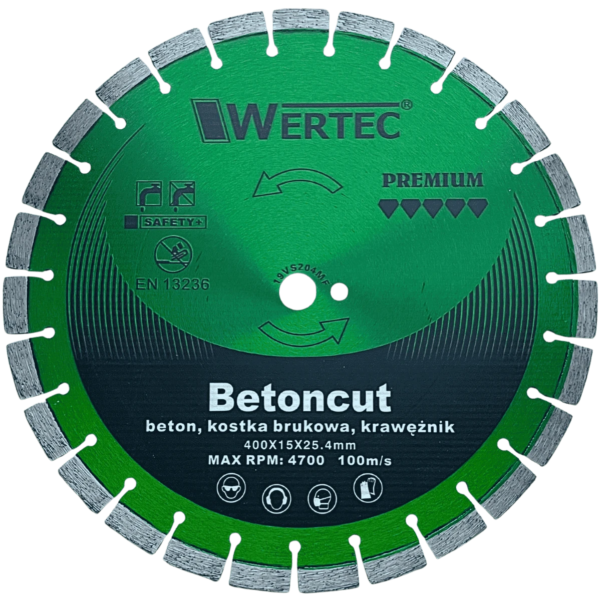 Tarcza diamentowa do betonu i kostki brukowej 400x15x25,4 segment BETONCUT WERTEC