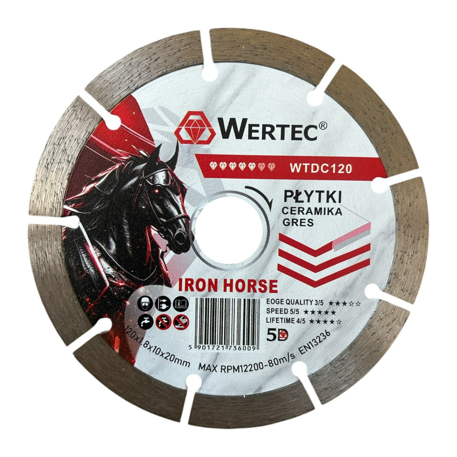 Tarcza diamentowa 120x20x10mm segmentowa IRON HORSE