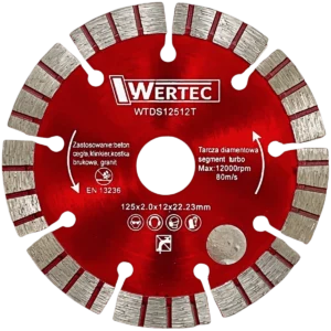 Tarcza diamentowa segment turbo 125x12mm WERTEC