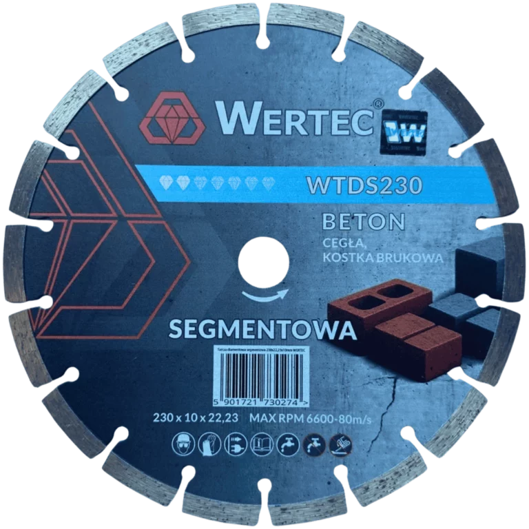 Tarcza diamentowa do betonu i kamienia segment. 230 mm WERTEC